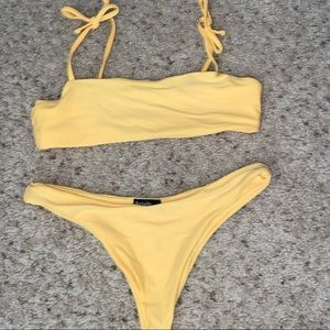 Bright brand yellow bikini